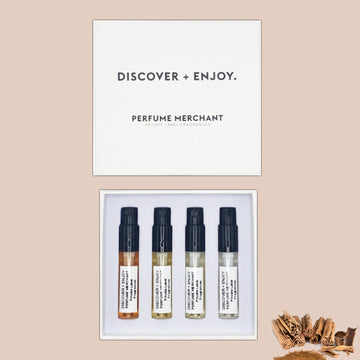 AMBER - DISCOVER + ENJOY | Sample box from the amber fragrance family by Perfume Merchant