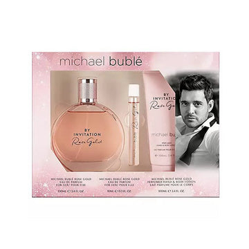 Michael Buble by Invitation Rose Gold 3Pc Gift Set for Women by Michael Buble